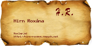 Hirn Roxána névjegykártya